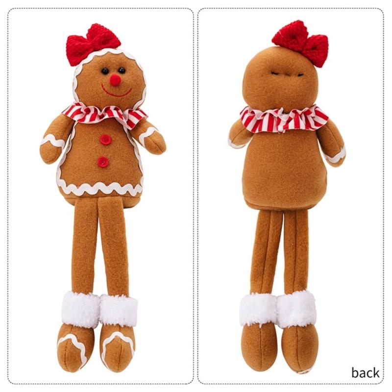 Gingerbreads Man Ornament with Dangling Legs Handmade Window Display Adorment Christmas Tree and Home Decoration