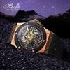 Haofa Men's Skeleton Automatic Watch 80-Hour Power Reserve Hollow Dial Luminous Water-Resistant Wristwatch Gift