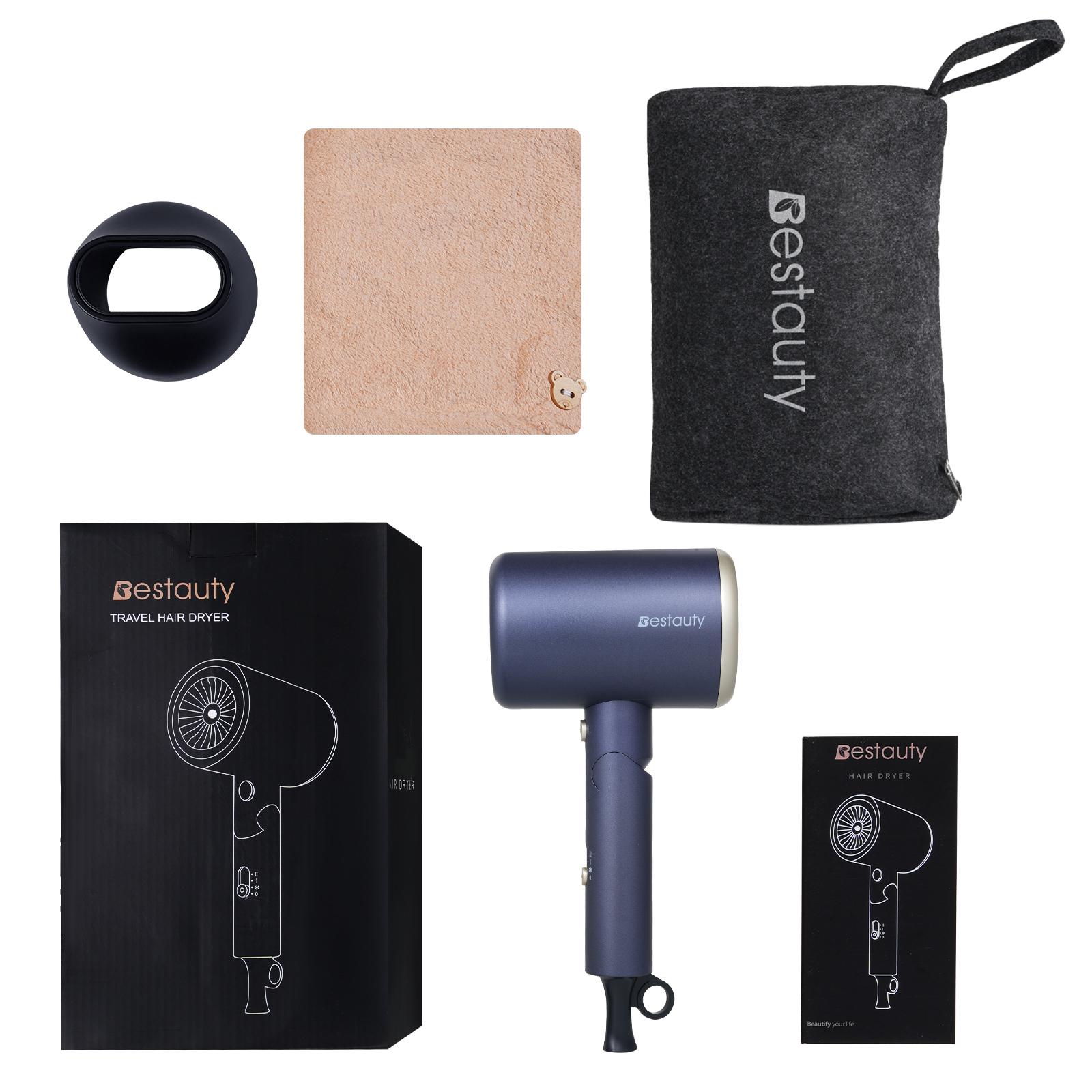 

Складной фен, мощный фен, подходит для парикмахерской отеля EU Plug синий