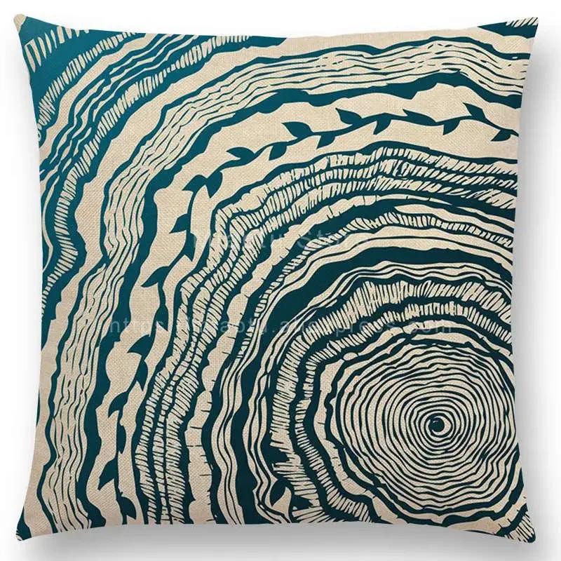Schönes Blatt-Blumenmuster Mandala Kissenbezug Jahresringe Wunderschöne Blumen Drucke Sofakissenbezug Heimdekoration Dekorativ