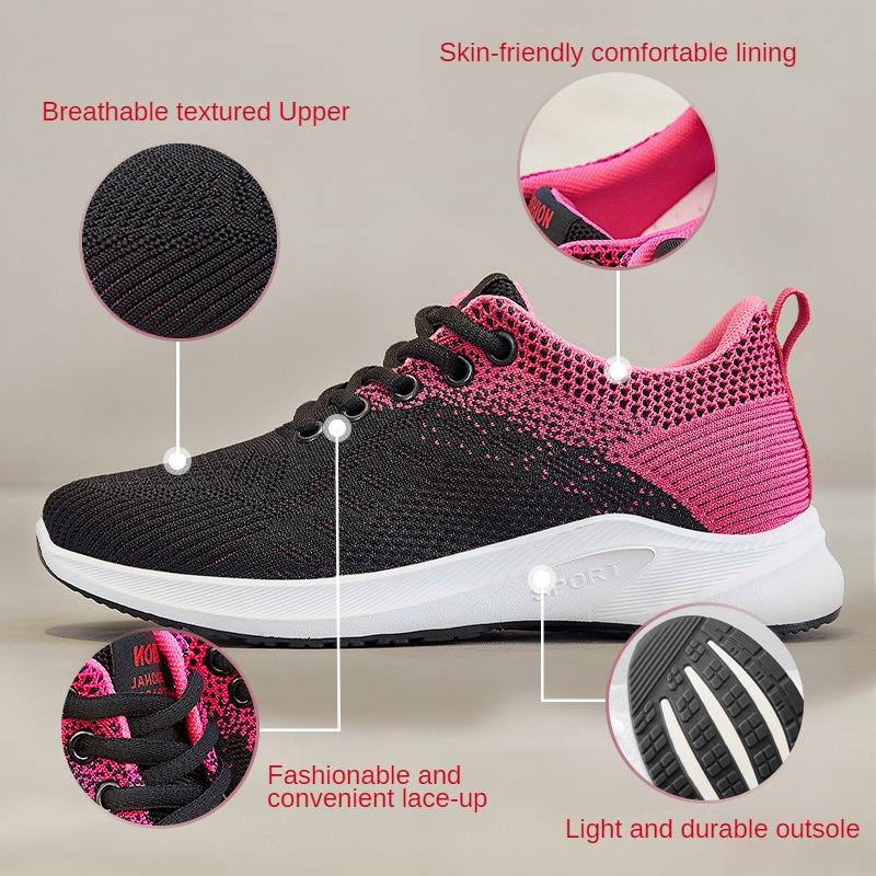 Damskor Vårnya Casual Sportskor Andas Flugstickade Sportskor Mode
