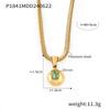 18k Gold-Plated Titanium Steel Geometric Zircon Pendant Necklace - European & American Fashion Style