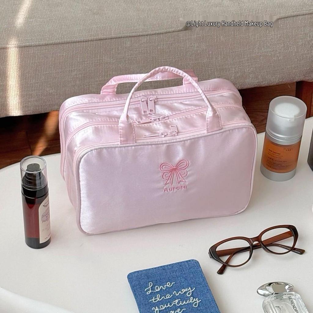 Dreilagige tragbare Make-up-Tasche – Großes Fassungsvermögen, wasserdicht, reisefreundlich