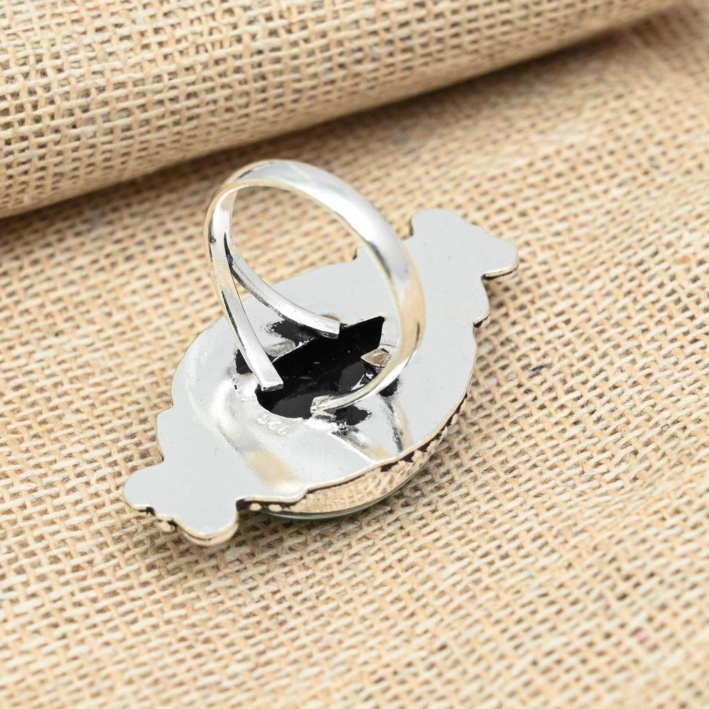 Australian Gemstone 925 Sterling Silver Handmade Blue Triplet Opal Jewelry Ring For Her