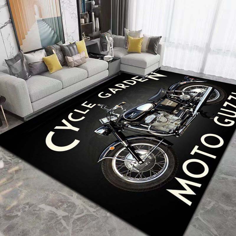 2026 Neuer Retro-Motorrad G-Guzzi Bedruckter Teppich Wohnzimmer Schlafzimmer Dekoration Couchtisch Tisch Rutschfester Eingangsteppich Geschenk