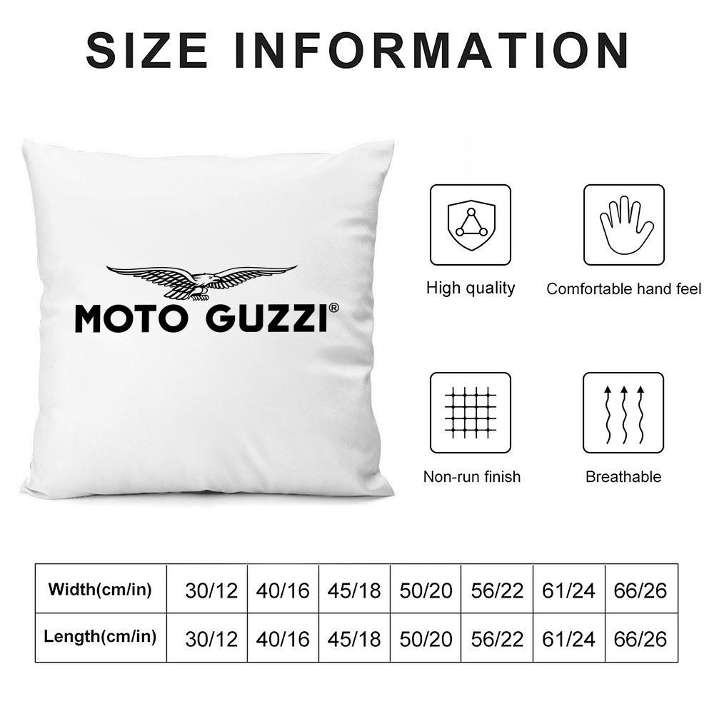 M-Moto Guzzii Logo Cushion Cover Pillowcase Ultra Soft Skin Friendly Fabric Cloud Like Comfort & Concealed Zipper