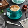 Zesílená keramická sada šálků na kávu 80 ml Italský šálek na espresso Talířek Malý šálek Barevný s talířkem Lžička Nádobí na pití