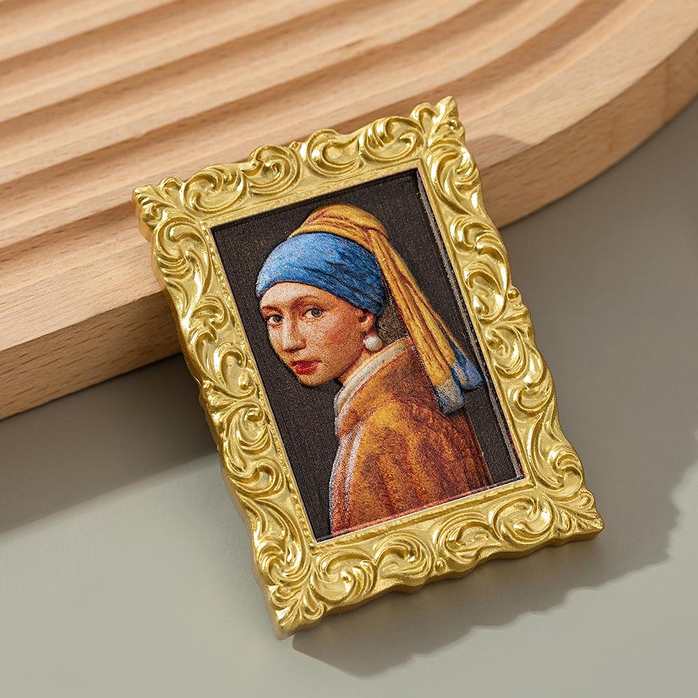 3D World Famous Painting Resin Fridge Magnet - Creative Retro Character Design
