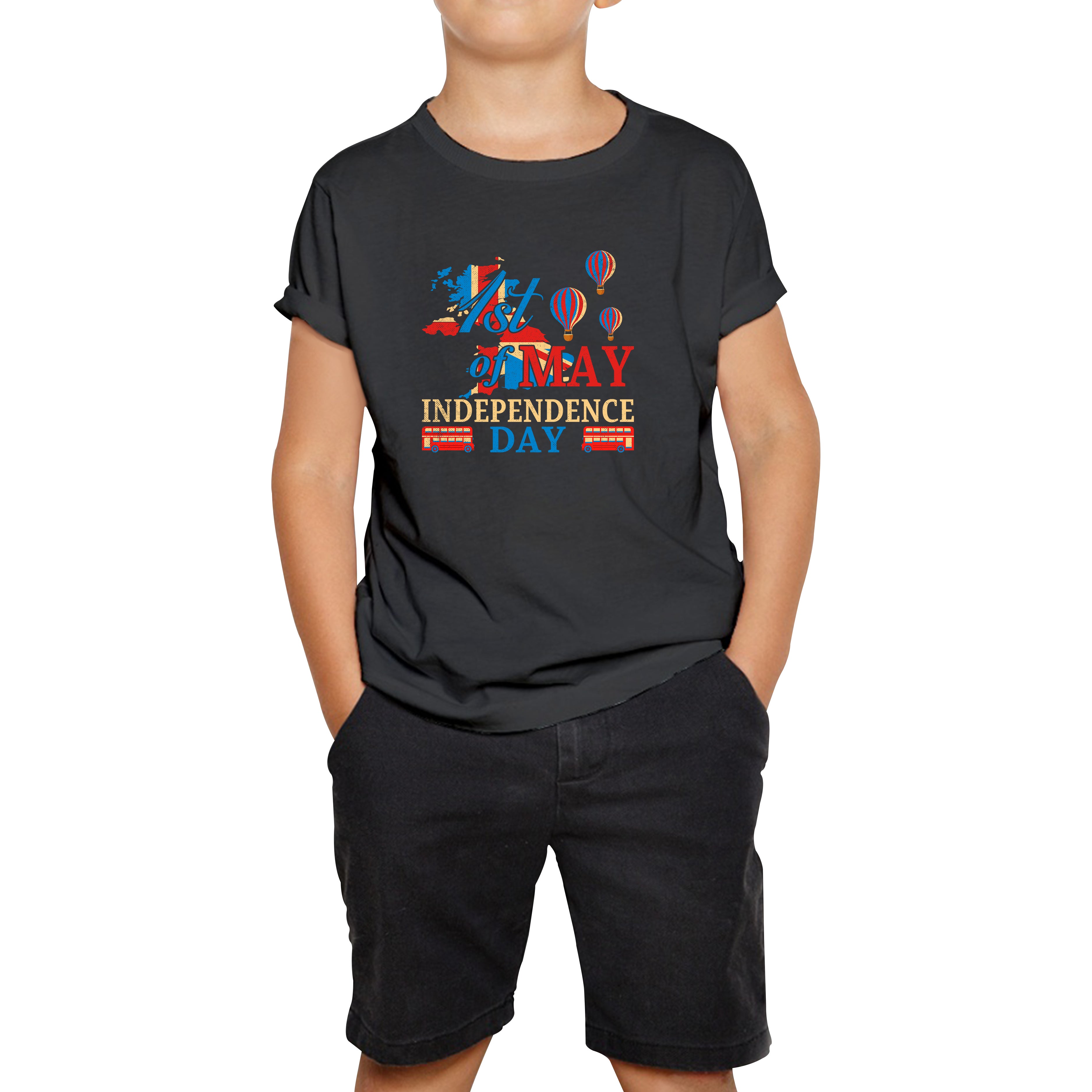 

1st Of May British Independence Day UK Independence Day British Country Love Patriotism UK Union Jack Flag Kids T Shirt 120