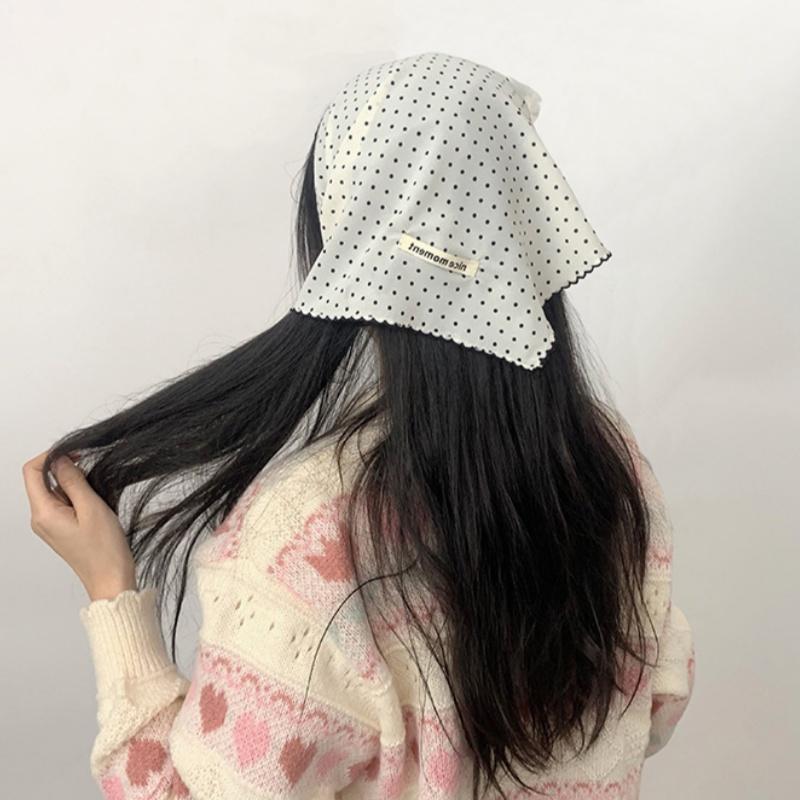 Stilvolles Polka-Dot Dünnes Stirnband Sommer Kleiner Schal Sonnenschutz Haarband Für Sport Outdoor Laufen