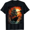 Colorful Pirate Ship Sailing Storm Ship Sails T-Shirt
