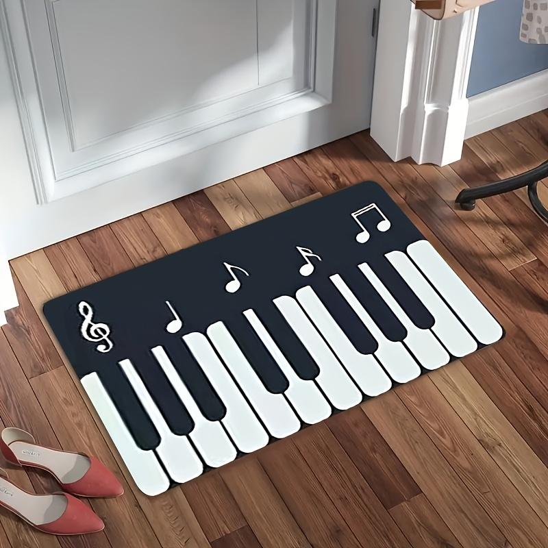 Klaviertastatur Teppich Samt Flanell Bedruckte Fußmatte Musik Design Dekorteppich Küche Heimdekoration