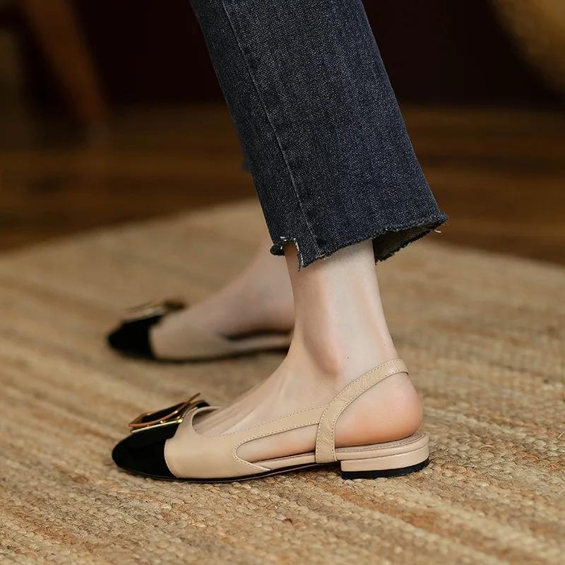 Woman Spring Casual Square Toe Low Soft Soled Shoes Lolita Ballerina Red Flats Female Elegant French Retro Buckle Mary Janes