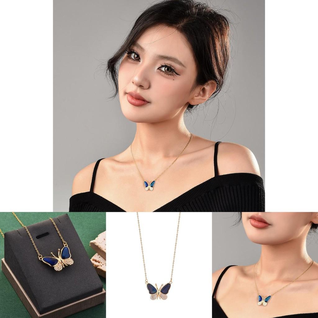 Luxurious Butterfly Design Necklace With Color Changing Technology For Elegant Women
