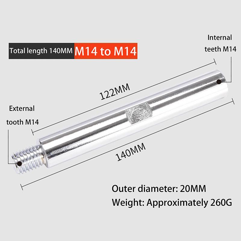 1Pc M14 Thread Adapter Angle Grinder Extension Rod 75/100/140mm Thread Adapter Rod Polishing Pad Grinding Connection Rod DIY