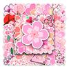 50 Cherry Blossom Doodle Cartoon Fresh Flowers Guka Hand Account Decoration DIY Skateboard Mobile Suitcase Stickers