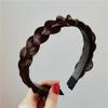 Wig Headband Anti-Slip Tooth Design Fluffy Fishbone Braid Texture Hair Hoop