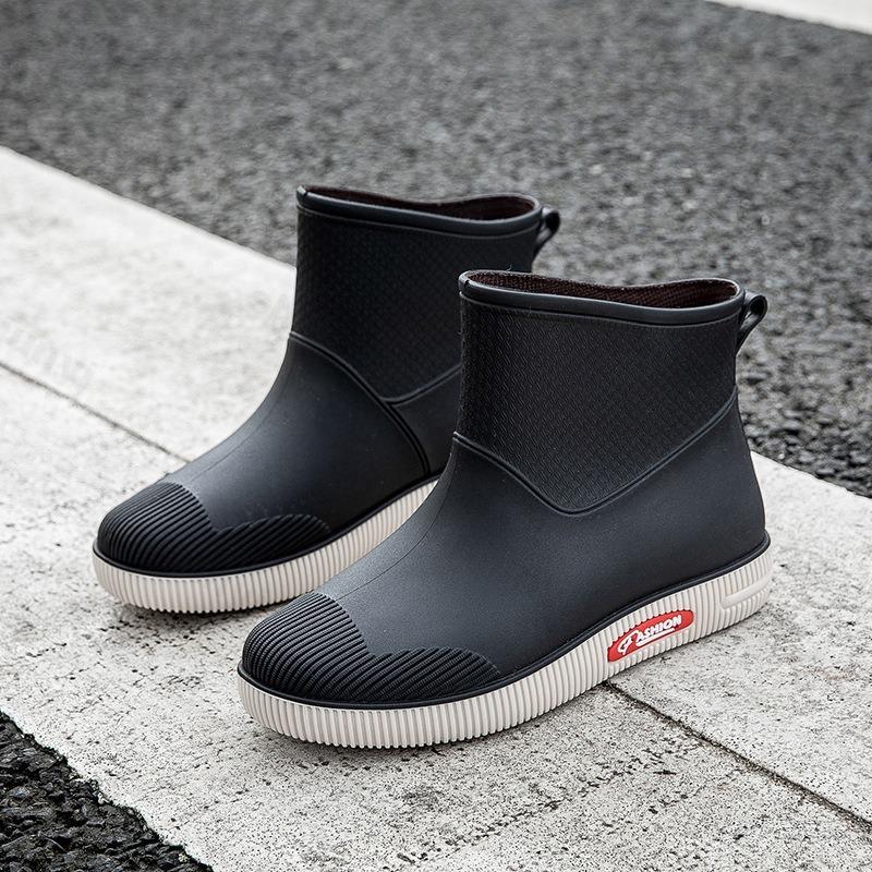 Neue Damen-Regenstiefel Rutschfeste Wasserdichte Schuhe Outdoor Verschleißfeste Gummischuhe Küchenarbeit Wasserdichte Stiefel Kurzer Schaft