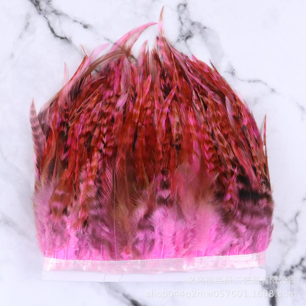 

2M Blue and White Pointed Cloth Edge Clothing Accessories Handicraft Materials Colored Chicken Feather Cloth with Stage Shooting D розовый