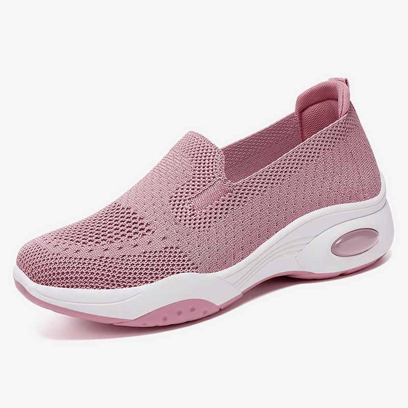 Changfengshu Women's shoe processing Customized platform shoes Soft sole Comfortable air cushion shoes Flying woven casual shoes Breathable heighteni