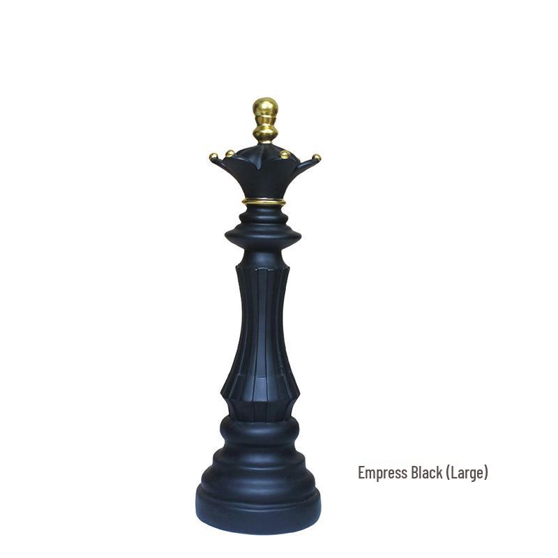 Black and White Chess Piece Resin Figurine for Creative Home Decor