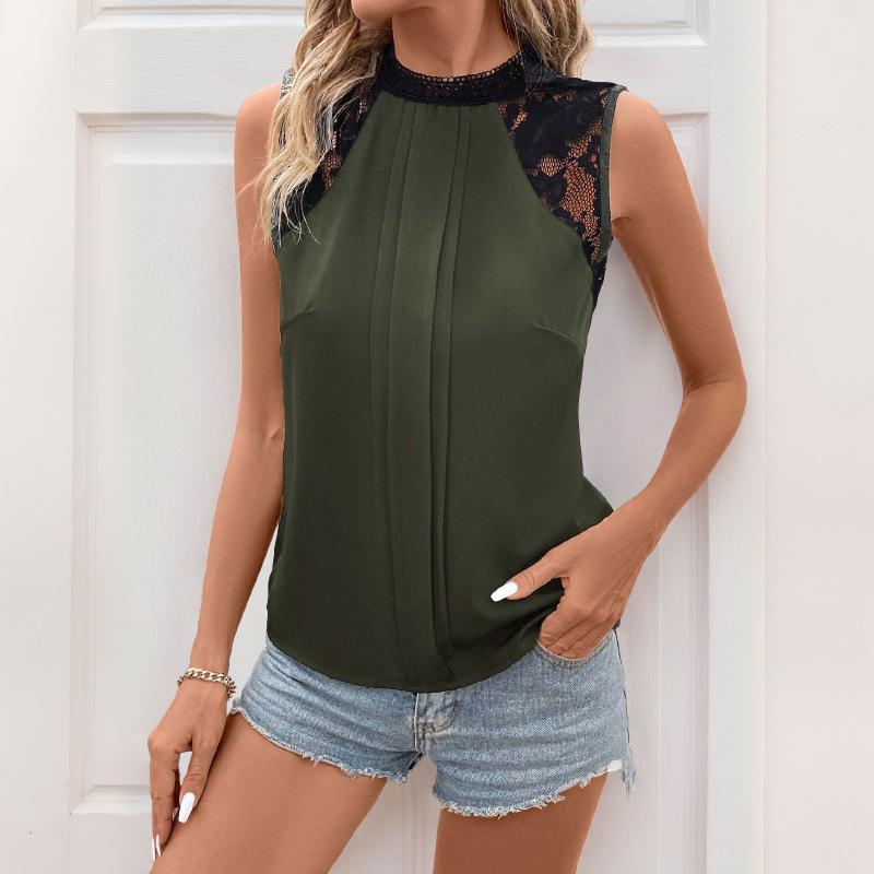 

New Women S Vest Base Shirt Short Style For Spring And Summer Commuting Temperament Casual Solid Color V-Neck Camisole Top XL армія зелений колір