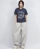 Deumakeu Grunge Washing Side One Tuck Curved Wide Pants Gray