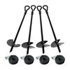 4Pcs Ground Anchors Set with Webbing Strap Set Earth Ground Anchors Heavy Duty for Tents Trampolines Slides Garden Sheds