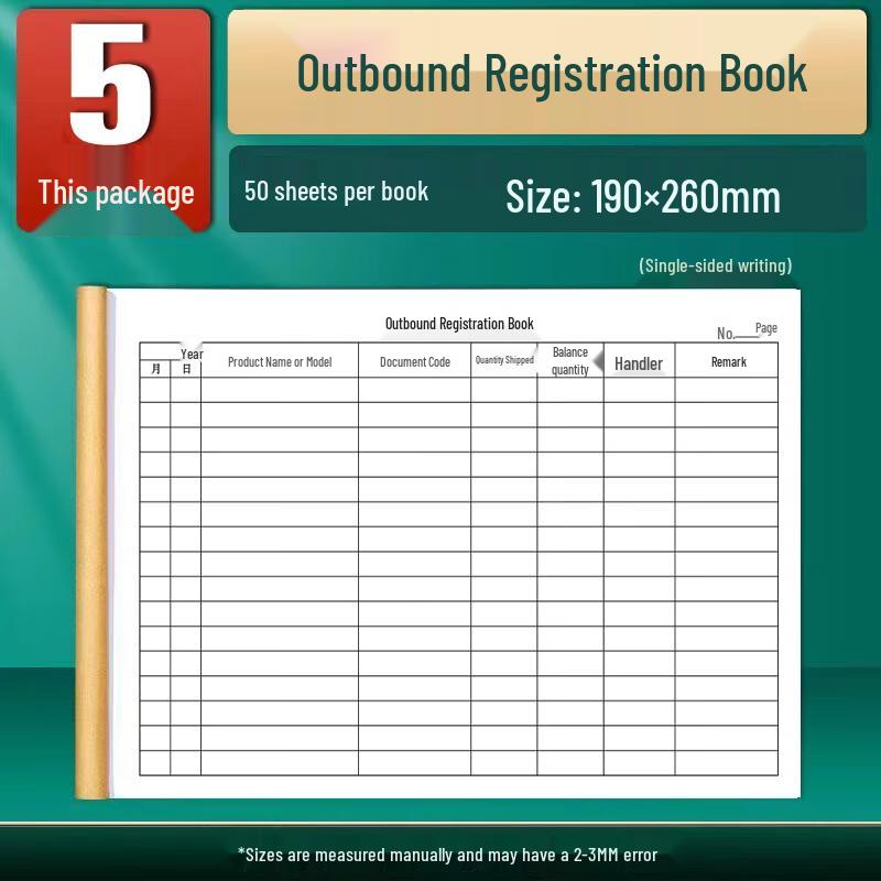 Haiboxin Outbound Registration Books (5-Pack)