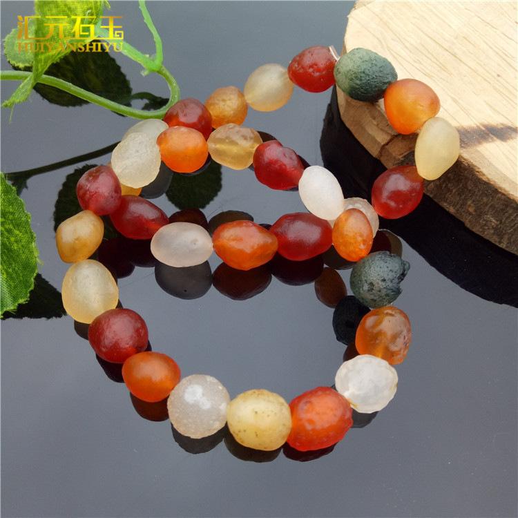 Natural Rainbow Agate Raw Stone Bracelet Colorful Candy Fashionable Jade Bracelet