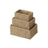 Woven Rattan Storage Basket with Lid - Snack, Sundries & Key Organizer
