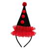 Upright Mini Party Clown Hat Accessory with Preassembled Headband for Quick Party and Costume Outfit Finishing and Styling