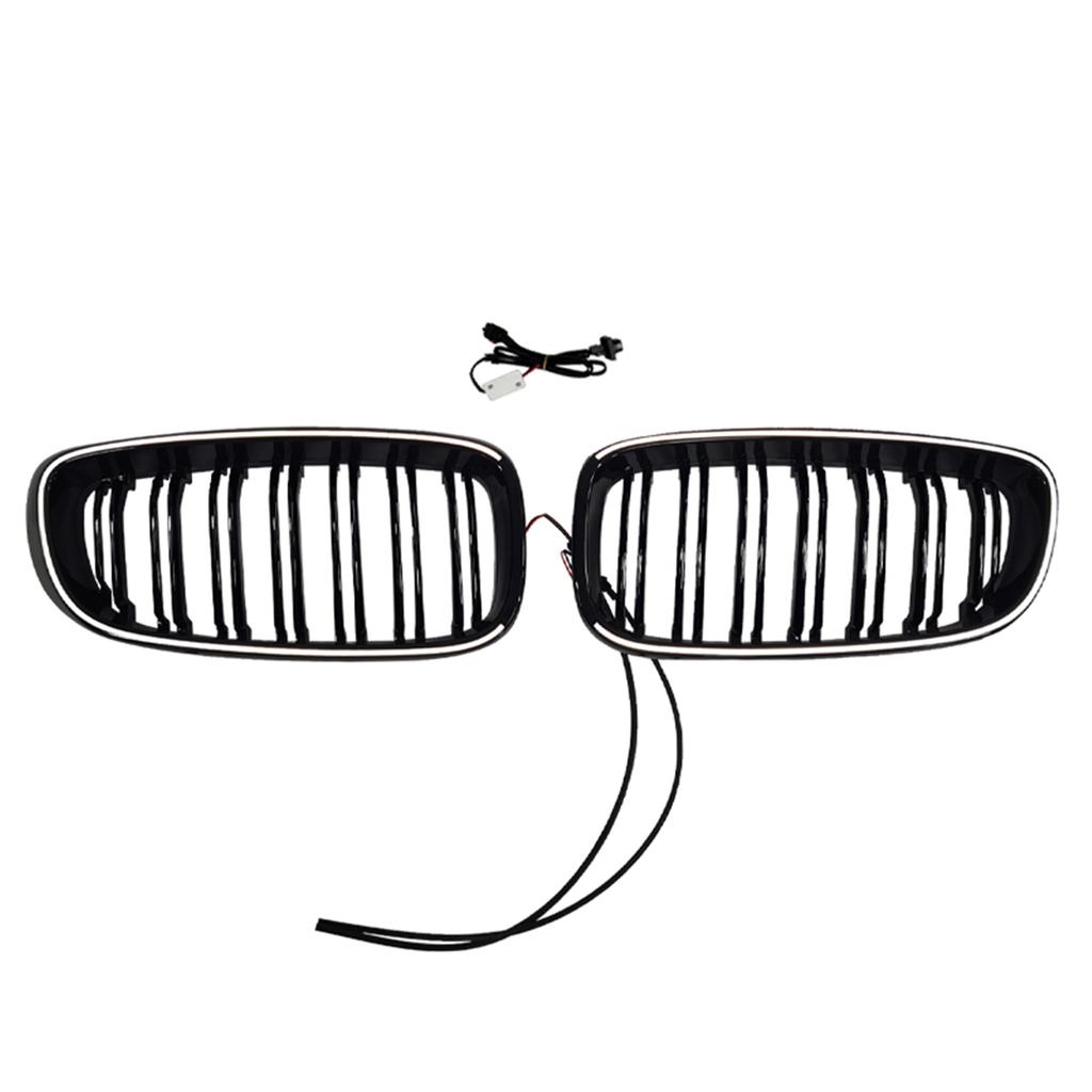 For BMW 3 Series F34 GT 328i 330i 335i 340i 2012-18 Front Kidney Grille Racing Grill Upper Bumper Hood Mesh Grid With LED Light