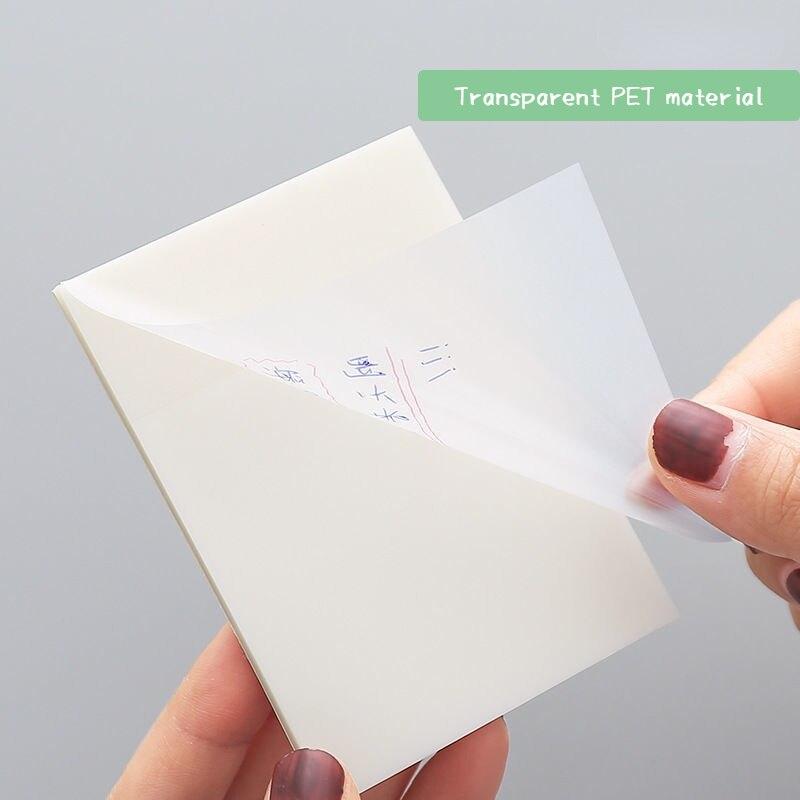 Transparente Haftnotizblöcke, wasserfest, selbstklebend, Notizblock für Lehrer, Studenten, Mitarbeiter, Schule, Bürobedarf