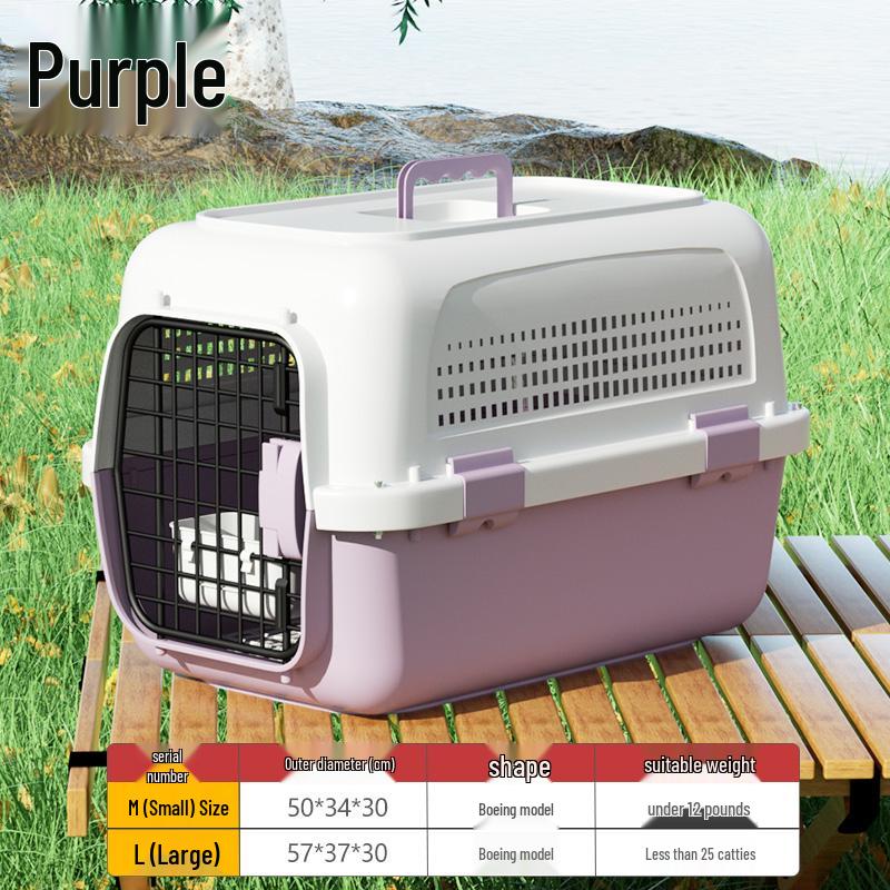 Portable Pet Carrier Cage for International Air Travel - Suitable for Cats and Small to Large Dogs