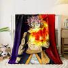 Anime Character with Flaming Hand Design Flannel blanket for bedroom, living room, sofa, and nap sofas