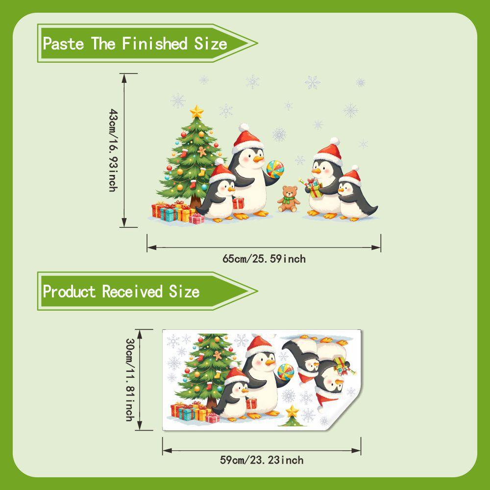 

Электростатическая рождественская елка снежинка пингвин электростатическая адсорбция без клея стеклянная наклейка подходит для Рождества 30*60cm