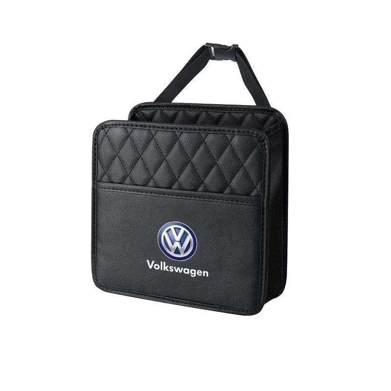 

For Volkswagen VW New Car Backseat Luxury Leather Storage Bags Hanging Organizer Box Car Accessorie For Volkswagen VW Jetta Scir