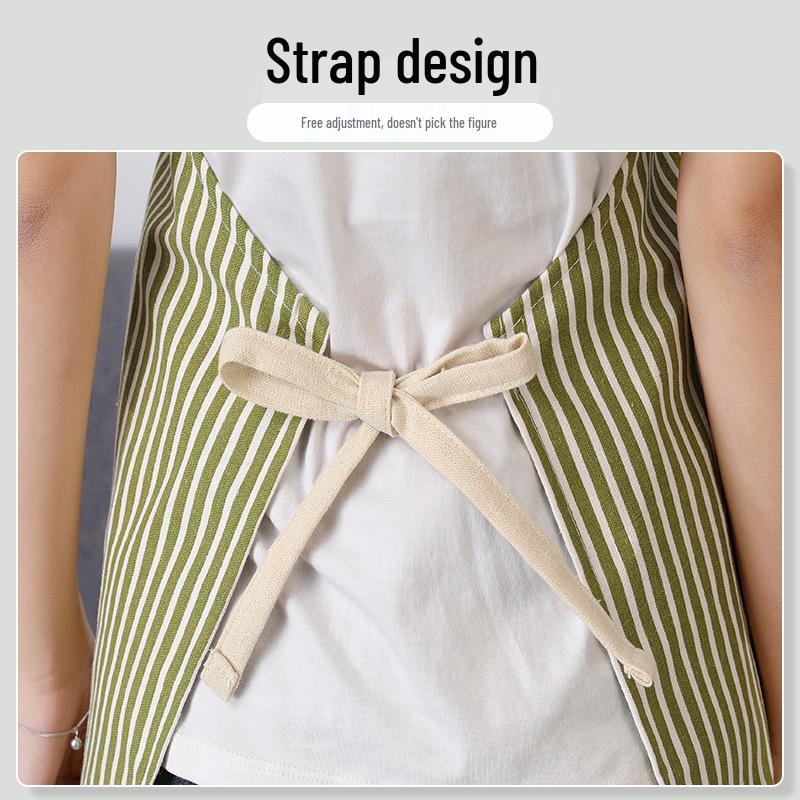 Unisex Korean Style Summer Kitchen Apron - Breathable Cotton Waist Smock for Cooking