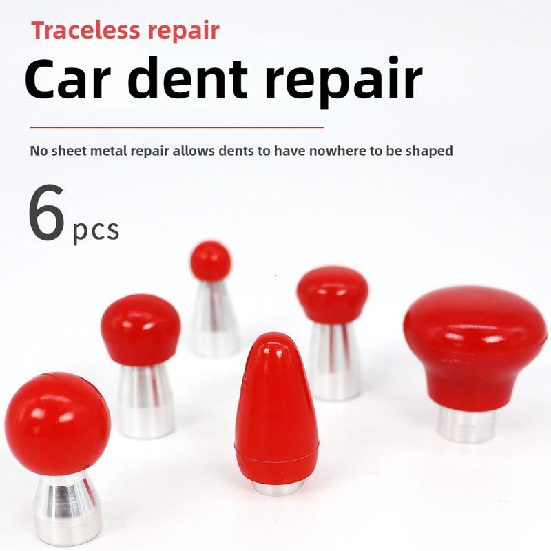 6Pcs Car Dent Repair Tool Leather Hat Hammer Replacement Head Dent Repair Replacement Head Hook Top Pit Tool M8 thread