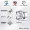 Vnox 5/7/8mm Wide Magnetic Ear Clip No Piercing, Stainless Steel Black White Zircon Hip Hop Ear Clip for Men Women, Jewelry Gift