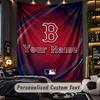 TapestryBoston Red Sox Custom Name Text Personalized Wall Hanging Tapestry Home Wall Decor