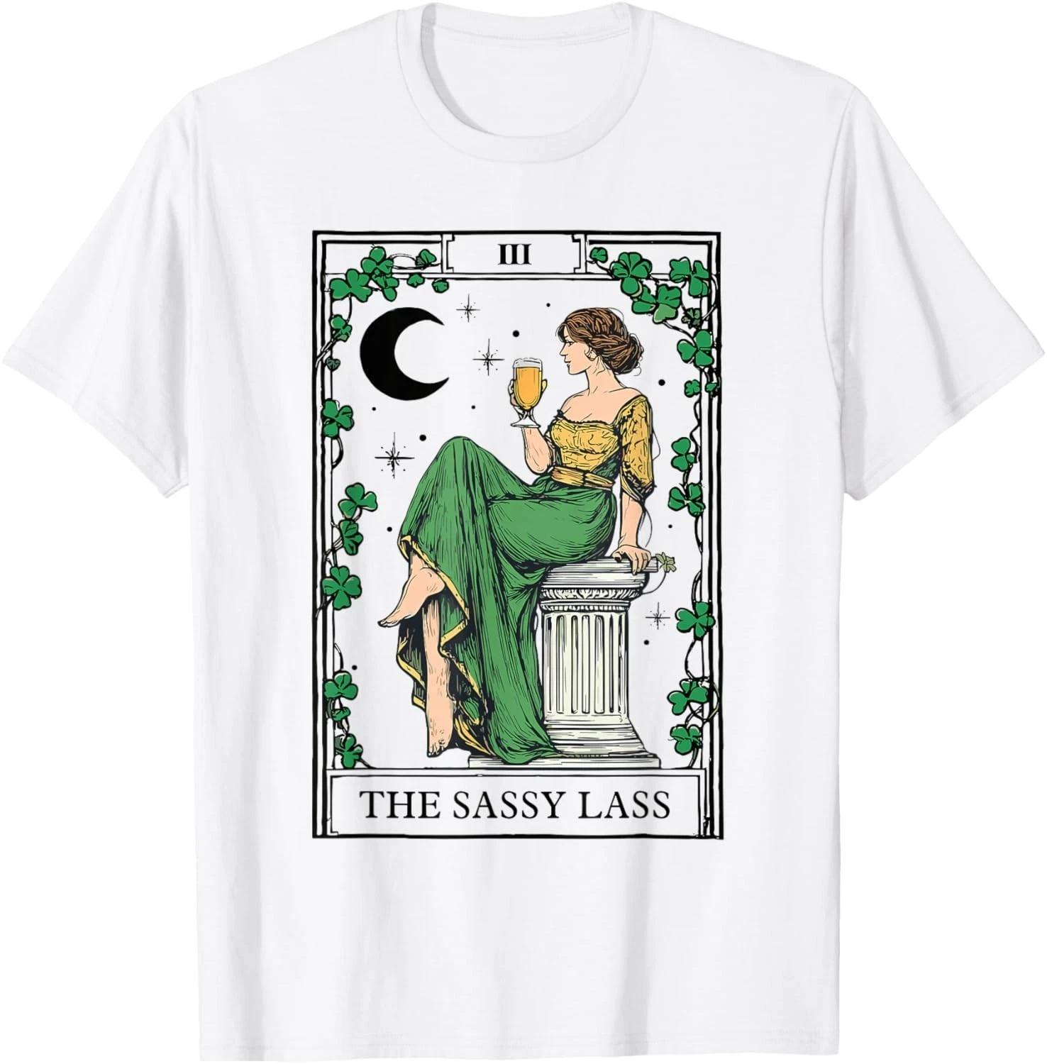 The Sassy Lass St Patrick’s Day Irish Tarot Card Womens unisex T-Shirt L