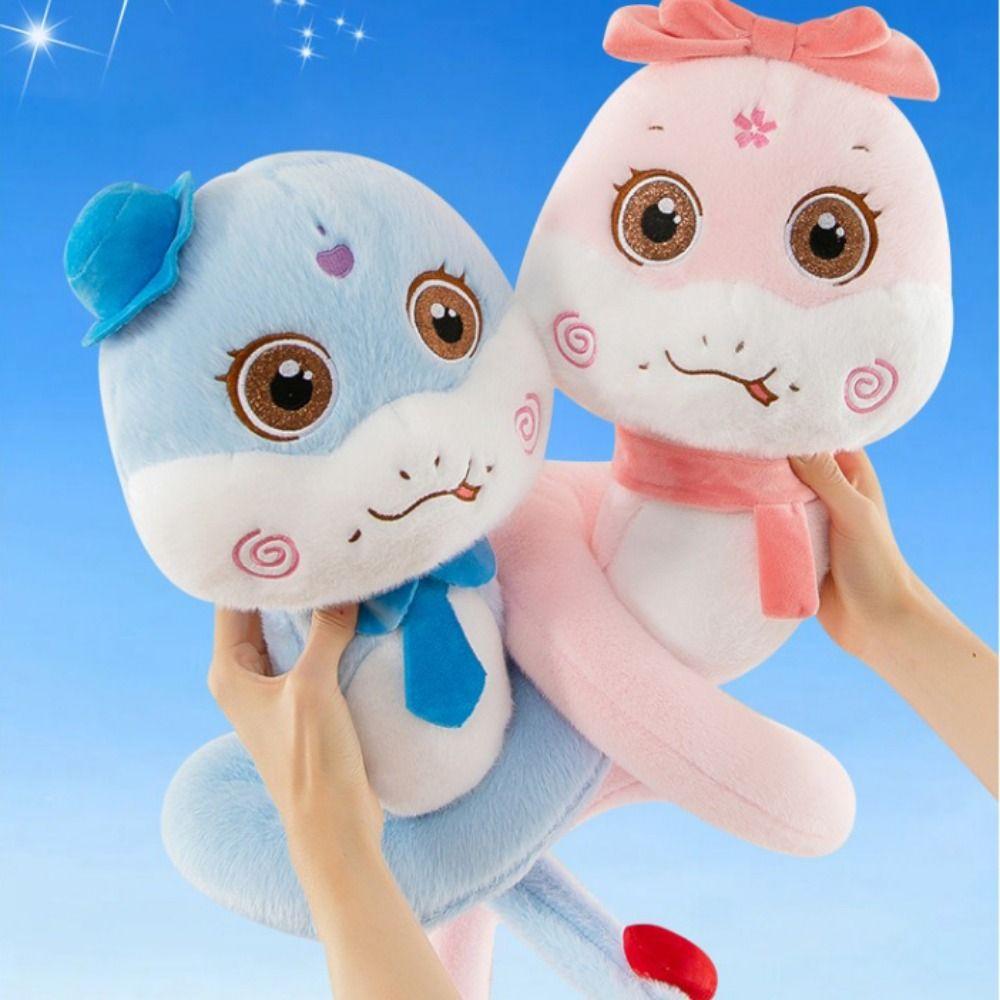 Big Eyes Snake Year Plush Toy Hat Lucky Snake Doll Keychain  New Year Gifts