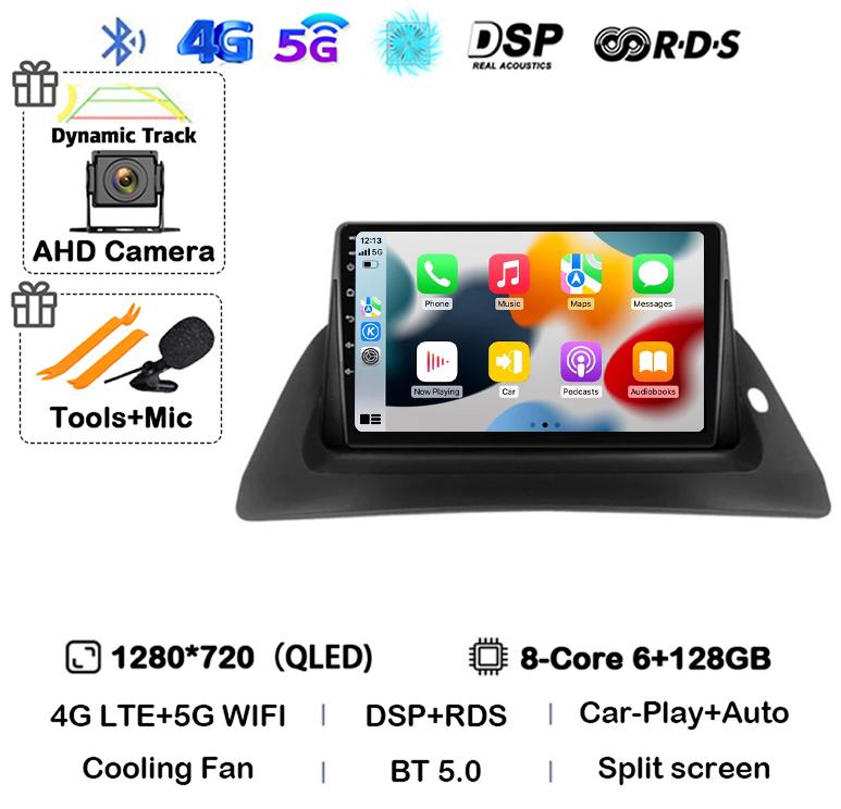 Android 14 Carplay Auto 4G+WIFI For Renault Kangoo 2009-2012 2015 2016 2017 2018 Car Radio Multimedia Stereo Video Player GPS BT