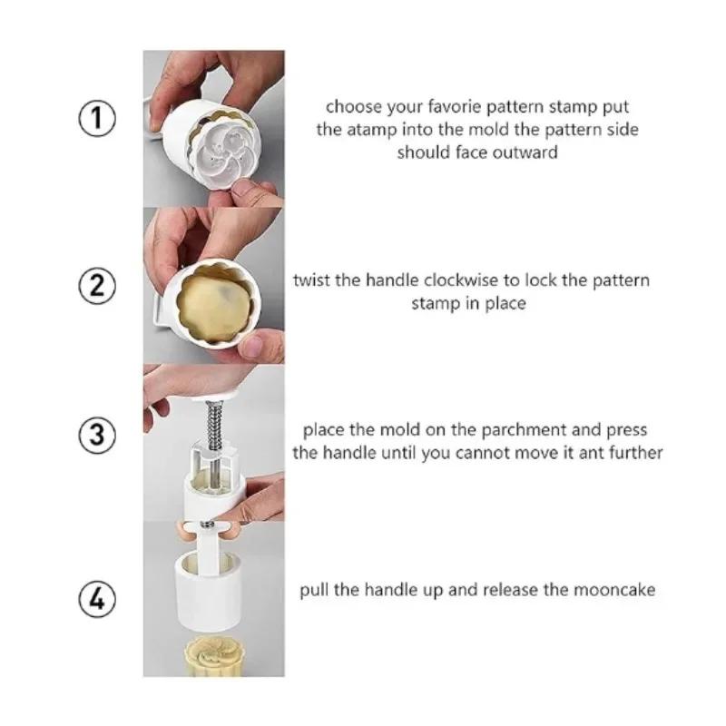 Formičky na měsíční koláče Formička na měsíční koláče DIY Dekorace Festival středu podzimu Ruční lis Květinová formička na měsíční koláče Festivalové DIY nástroje