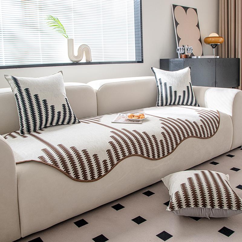 1 Pc Special-shaped Sofa Cushion, All-season Universal Chenille Sofa Slipcover, Anti Slip Cover, Furniture Protector For Bedroom