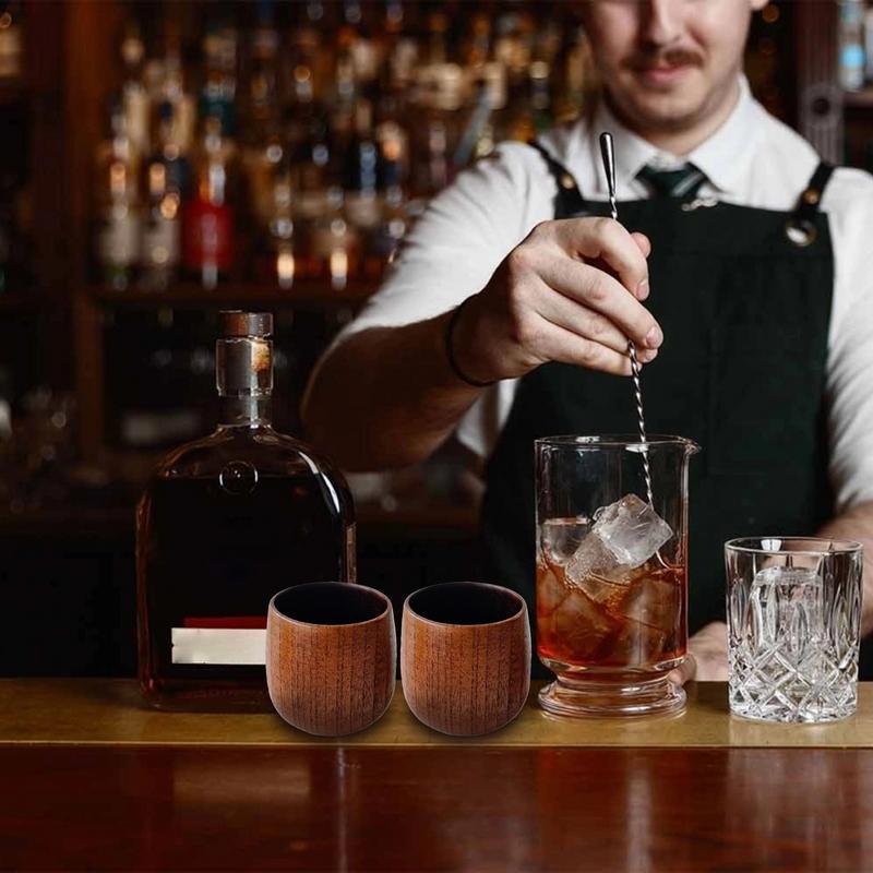 

Wood Whiskey Glass Charred Bourbon Whiskey Cup 2PCS Rustic Vintage Cool Bottle for Birthday Wedding Home Sour date wood cup China Mainland