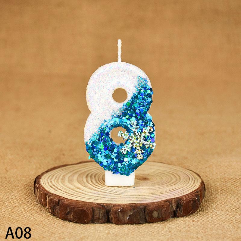 1 buc fulg de zăpadă temă număr 0-9 lumânare tort decor printesa ziua de naștere tort toppers nuntă petrecere tort decorare Crăciun consumabile