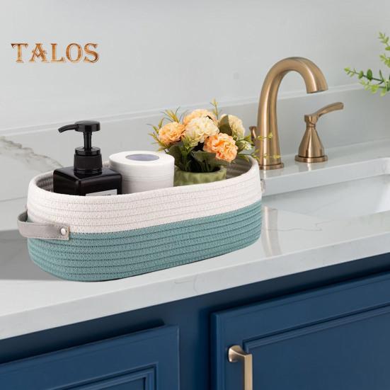 Woven Storage Basket with Handles Large Capacity Strong Load-bearing Multipurpose Toys Rectangular Decorative Basket